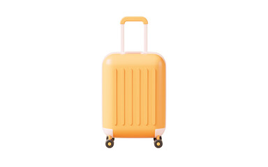 A yellow luggage in the white background, 3d rendering.