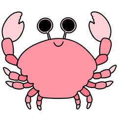 Cute crab, crab illustration, sea life, marine creature