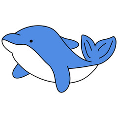 Dolphin illustration, sea life, animal illustration