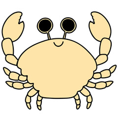 Cute crab, crab illustration, sea life, marine creature