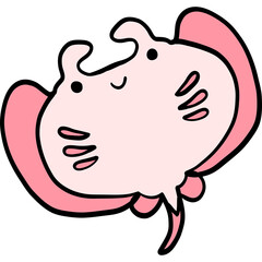 Cute stingray illustration, sea life, marine life illustration