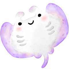 Cute stingray illustration, sea life, marine life illustration