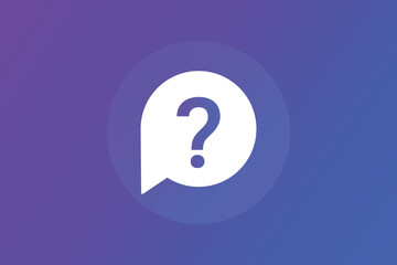 Question mark button with speech bubble vector icon