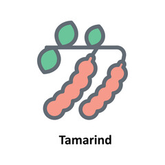 Tamarind Vector Fill outline Icons. Simple stock illustration stock