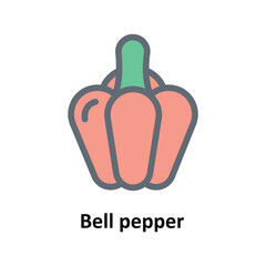 Bell pepper  Vector Fill outline Icons. Simple stock illustration stock