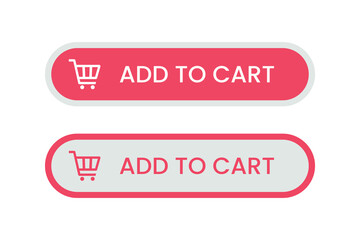 Add to cart buttons with shopping cart icon vector