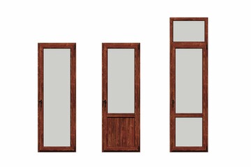 interior doors isolated on white background, interior furniture, 3D illustration, cg render