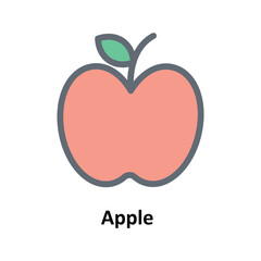 Fototapeta premium Apple Vector Fill outline Icons. Simple stock illustration stock