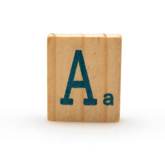 wooden block letter isolated on white background