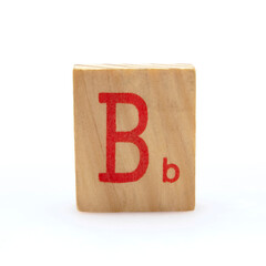 wooden block letter isolated on white background