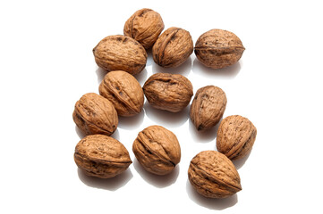 group of walnuts from the top