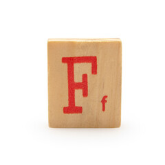 wooden block letter isolated on white background
