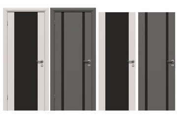 interior doors isolated on white background, interior furniture, 3D illustration, cg render
