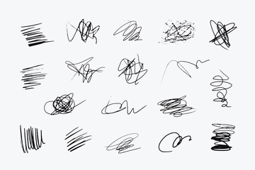 hand drawn squiggle pencil lines