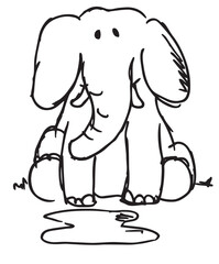 elephant hand drawn vector illustration