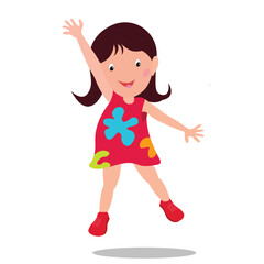 happy Holi. Cartoon Young girl Playing Holi vector illustration design.