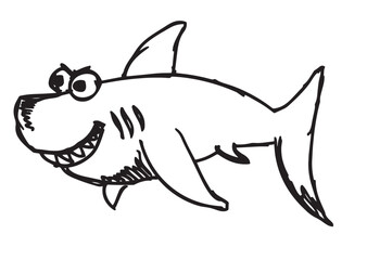 illustration of a cartoon shark vector illustration