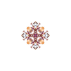 Pixel snowflake art made of small squares