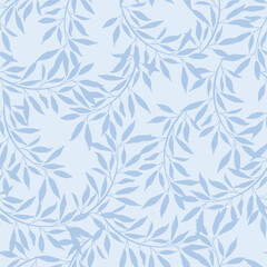 Naklejka na ściany i meble Modern summer tropical leaves seamless pattern design. Vector hand-drawn leaves seamless pattern. Abstract trendy floral background. Pattern for wrapping paper or fabric.