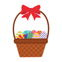 Basket with Easter eggs