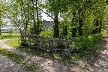 Fototapeta premium wooden fence in landscape