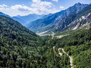 Along the mountainous roads of the Val Dogna to the slopes of the Montasio. Friuli.