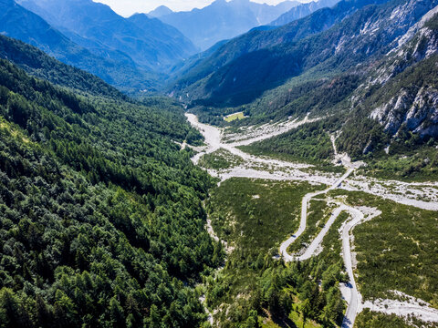 Along the mountainous roads of the Val Dogna to the slopes of the Montasio. Friuli.