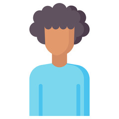 afro boy avatar flat icon