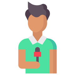 news reporter avatar flat icon