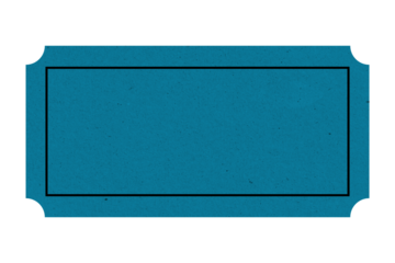 blank blue ticket isolated with paper texture for mockups