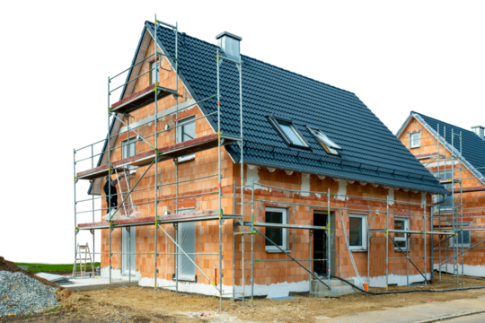 unfinished residential home in construction