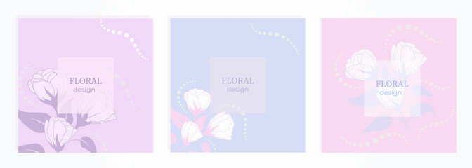  Elegant frame, background, floral invitation, with delicate flowers and decor. Vector vintage botanical illustration for invitation or wedding, postcard, decor, logo, label, branding