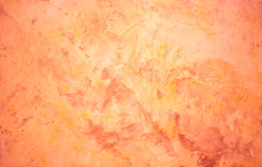 Background from decorative plaster with abstract patterns and stains. Fancy red and pink decoration wall texture, creative purple surface background. Finishing coating for building cladding.