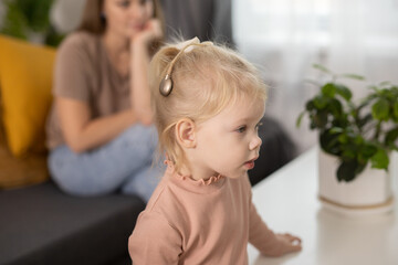 Cochlear implant system. Installation cochlear implant on child girl ear for restores hearing. Kid hears after hear return to normal