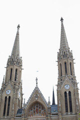 Fototapeta na wymiar gothic catholic church in Budapest