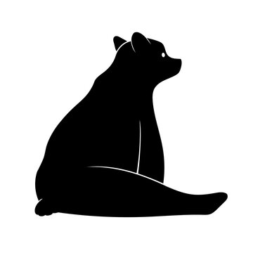 Ours assis de dos pictogramme logo