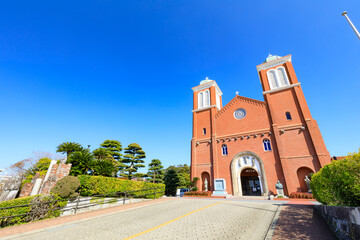 冬の浦上天主堂　長崎県長崎市　
Urakami Cathedral in winter. Nagasaki Prefecture,...