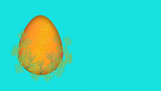 blue Easter animation and decorated egg