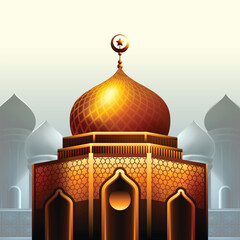 Mosque illustration background. Mosque for Ramadan Kareem and eid mubarak background