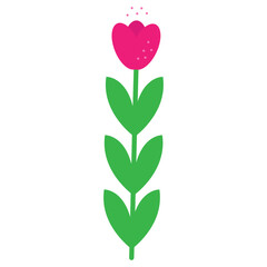 Tulip blooms. Vector flat icon flower.