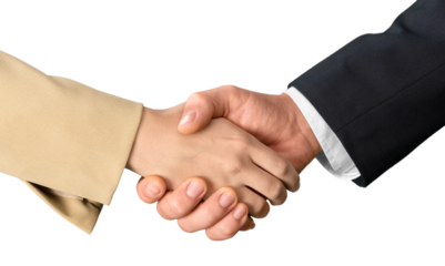 Closeup of Two Business People Shaking Hands