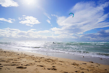 Kite surfing on the rough sea of ​​Torre Ovo in Puglia 11