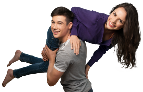 couple carrying on shoulder