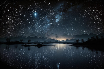 Cloudless night sky filled with stars