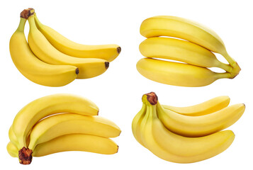 Set of delicious bananas cut out