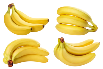 Set of delicious bananas cut out