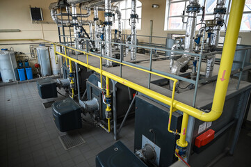 Gas boiler room, industrial scale