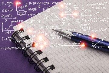Equations on the background, study concept with math