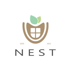 bird nest logo icon illustration design template, for bird farm, bird business, bird house, bird conservation with modern minimalist vector concept