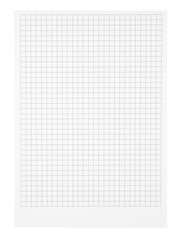 A white, rectangular checkered notebook with space for a logotype at the bottom of the page.